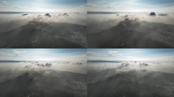 青岛浮山上的云大范围航拍延时