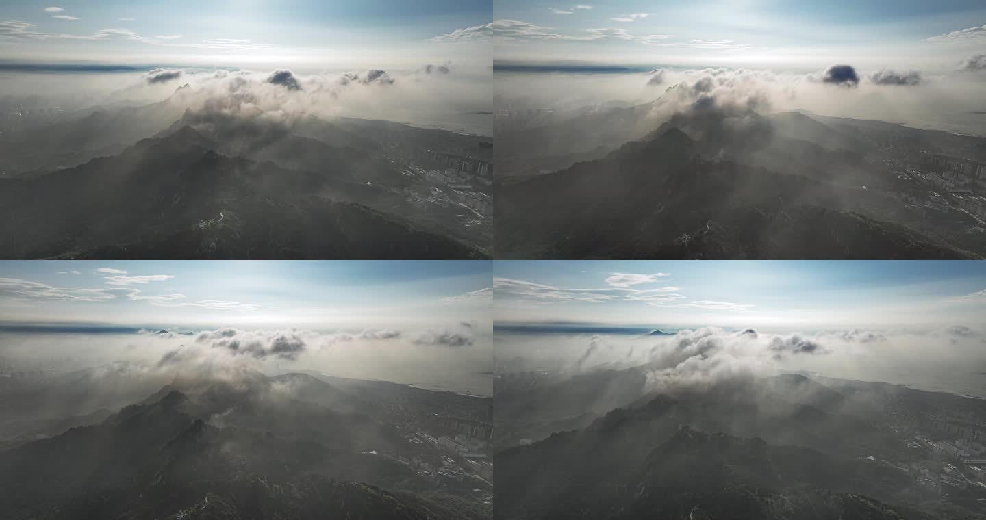 青岛浮山上的云大范围航拍延时