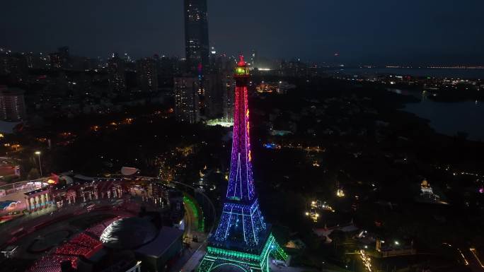 南山区世界之窗夜景航拍