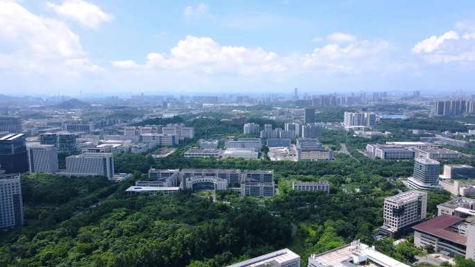 广州萝岗区经济产业布局 航拍大景