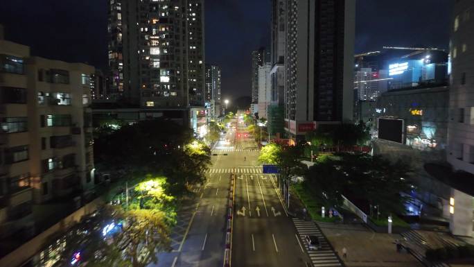 盐田区沙盐路夜景航拍