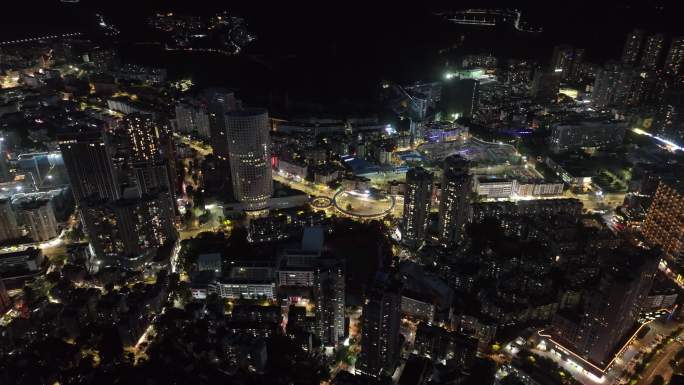 盐田区凯悦酒店夜景航拍