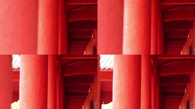 红柱 红色房梁 红房子 红屋顶 寺庙