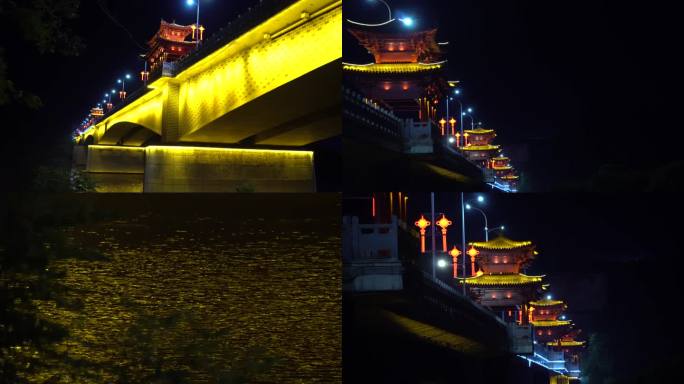 夜晚的桥和水