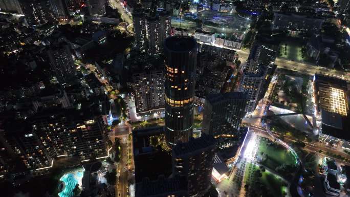 盐田区凯悦酒店夜景航拍