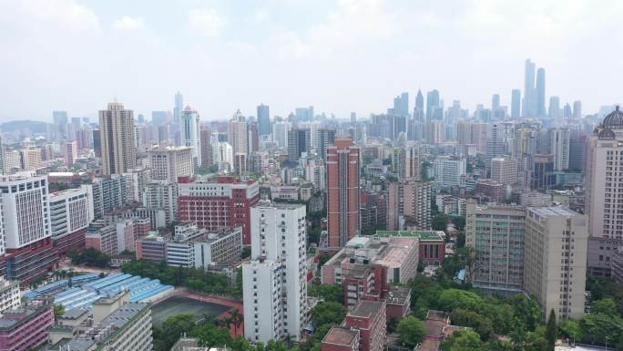 4K航拍广州中山医科大学教学大楼