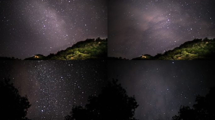 4K北京百里画廊夜景流星雨星空延时