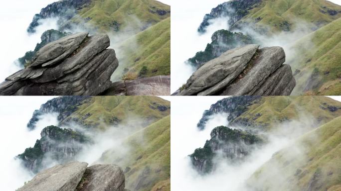 江西武功山高山草甸云海风光4K航拍