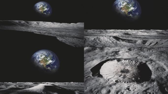 4K月球表面看地球