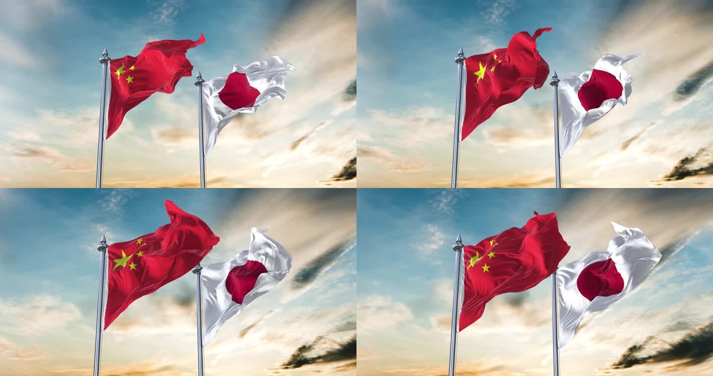 中国国旗和日本国旗