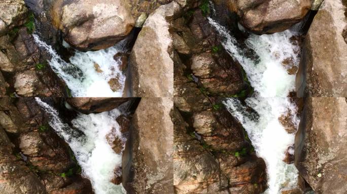 清泉 山涧 溪流 岩石 俯拍