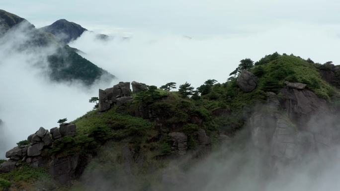 江西武功山高山草甸云海风光4K航拍