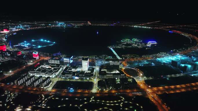 【4K】上海临港滴水湖夜景烟花秀