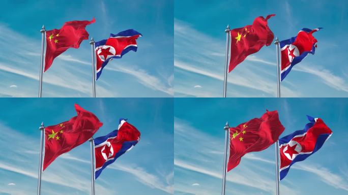 中国-朝鲜国旗