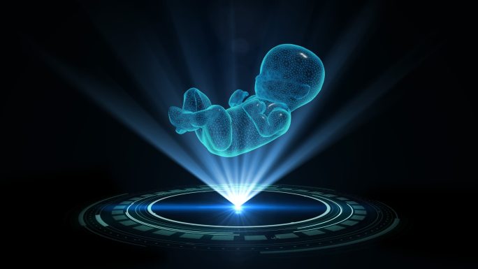 全息HUD婴儿胎儿透明通道素材