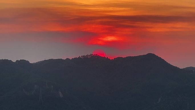 山顶日落