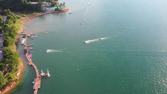 太平湖航拍太平湖国家湿地公园 黄山太平湖