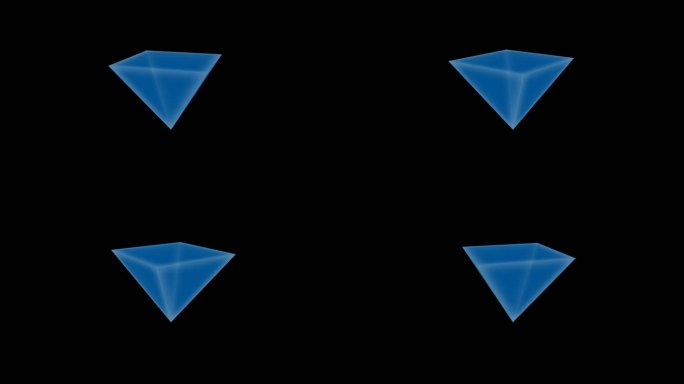 纯AE制作蓝色科技三维立锥体旋转