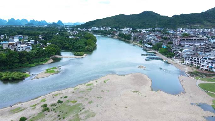 桂林大圩古镇古村落原生态村寨农村航拍