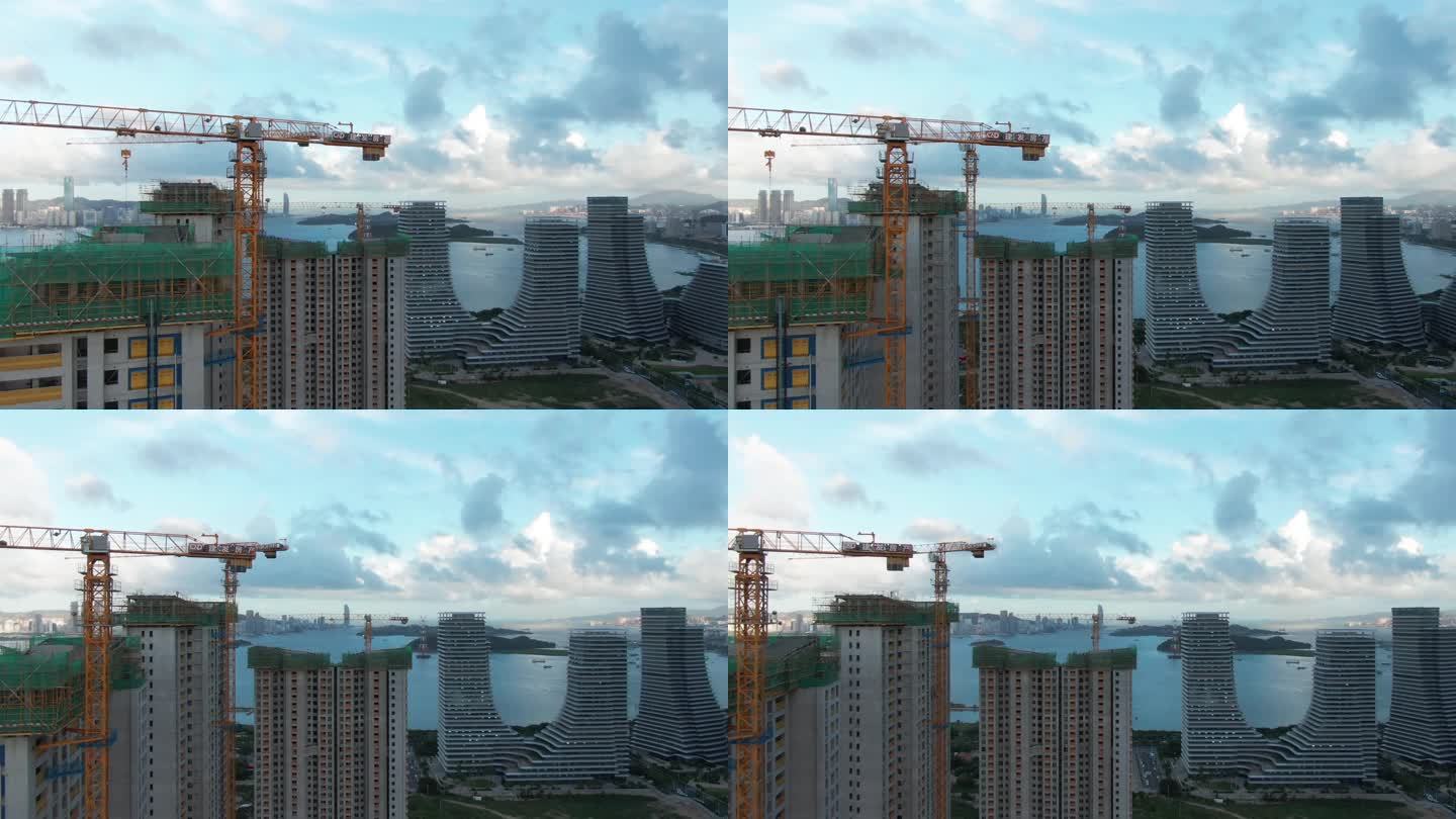 厦门海湾正在建造的居民楼