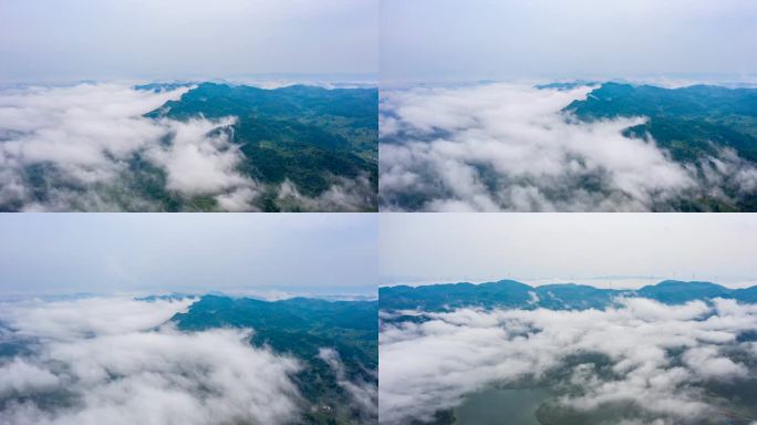 贵州云雾生态航拍延时