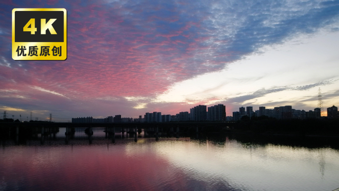 黄昏晚霞延时 夕阳西下日落视频延时