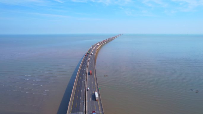 航拍上海东海大桥