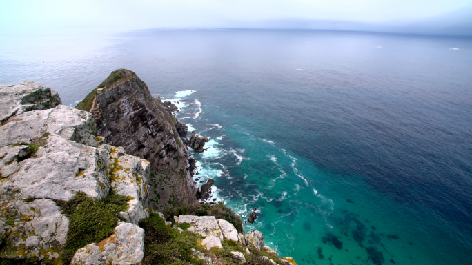 山海交接，南非好望角，大海，海浪