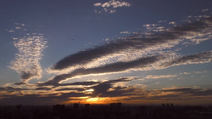 城市落日夕阳红夕阳西下几时回晚霞五彩云霞