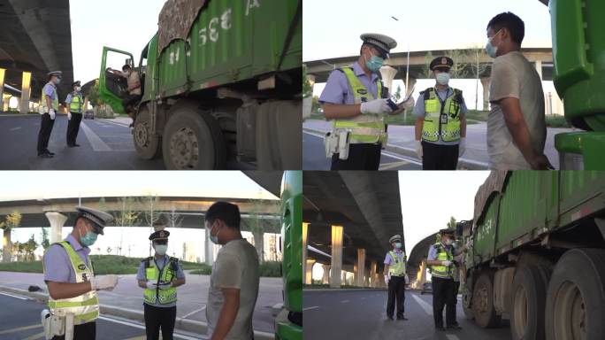 交通执法检查渣土车