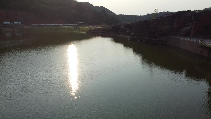 四川德阳市中江县西南界洞峡群风景区航拍