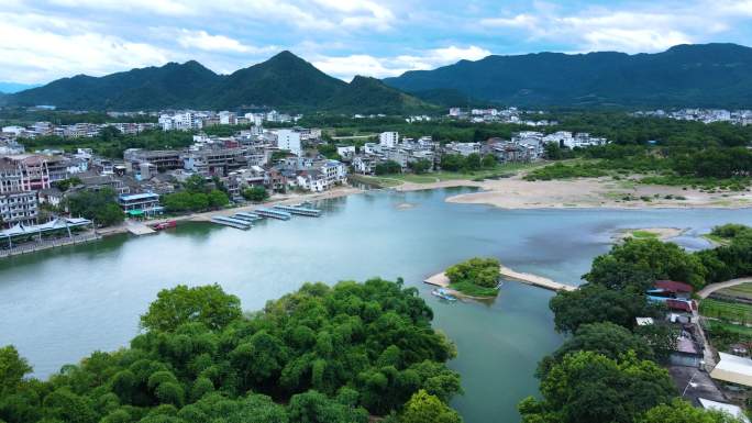 桂林大圩古镇古村落原生态村寨农村航拍