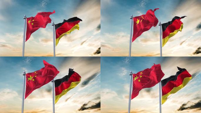 中国国旗和德国国旗