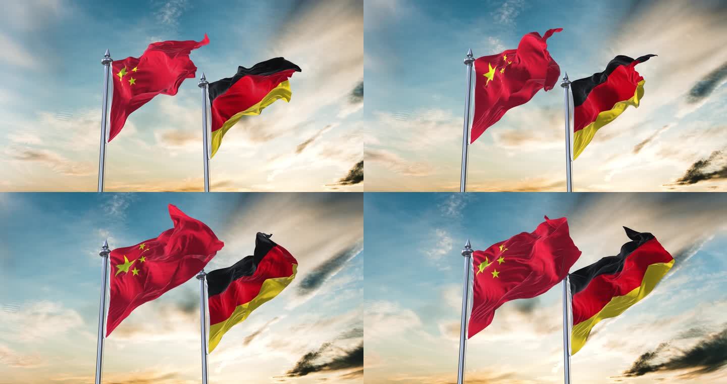 中国国旗和德国国旗