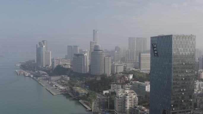 航拍厦门鼓浪屿鹭江道