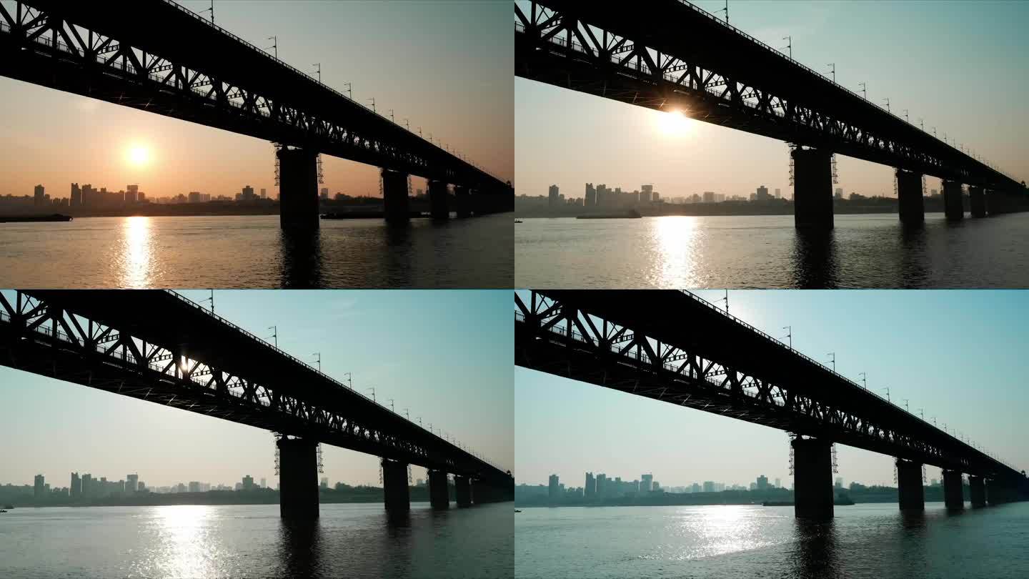 武汉长江大桥日出朝阳延时摄影