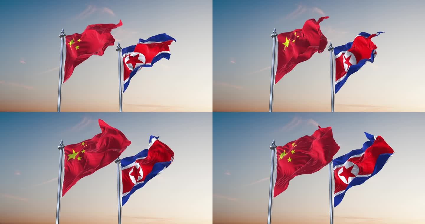 中国- 朝鲜国旗_2