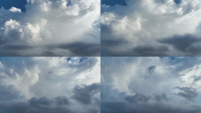 天空中大量的云层涌动延时