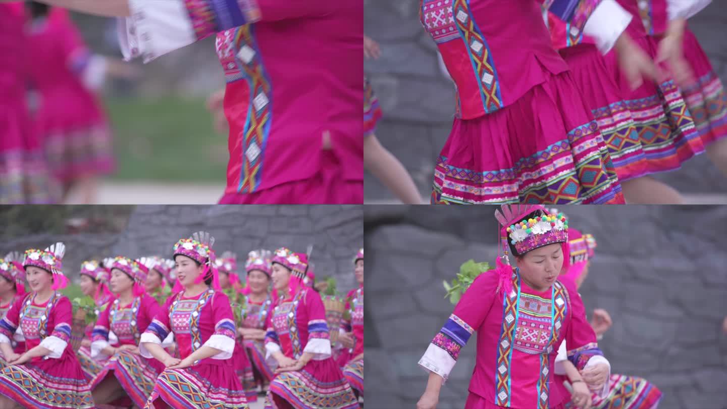 瑶族长鼓舞表演少数民族传统文化A020
