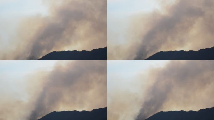 重庆 缙云山 山火 天空 烟雾