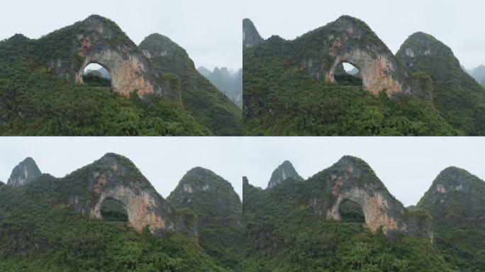 广西阳朔月亮山景区风光4K环绕航拍