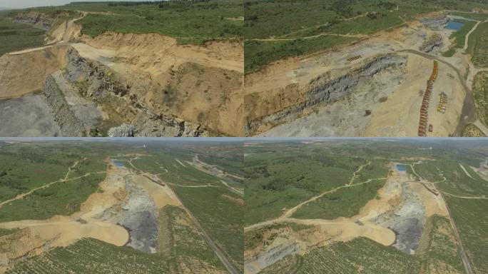 露天煤矿 榆林煤矿  矿山开采 航拍煤矿