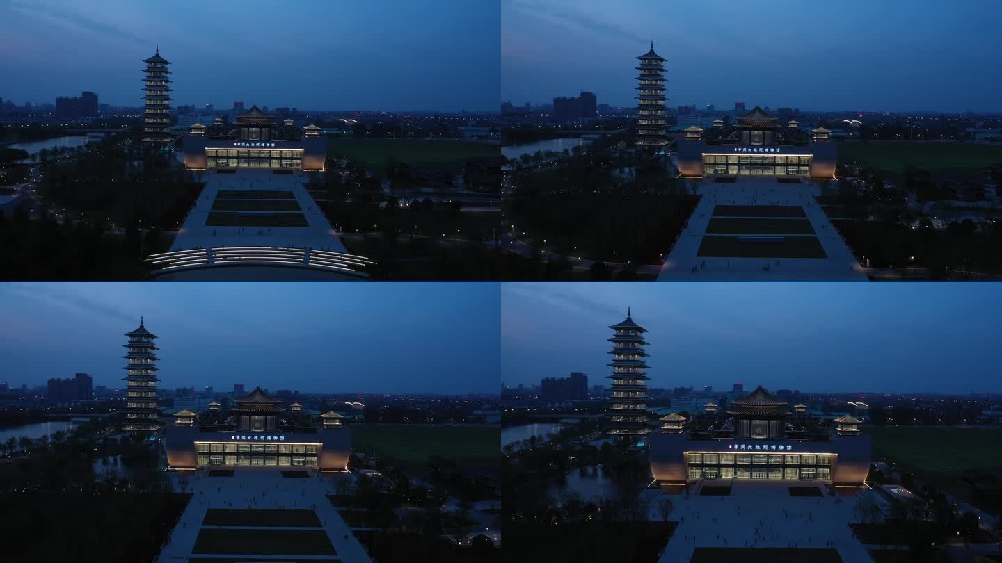 扬州 大运河博物馆 航拍 原创 夜景