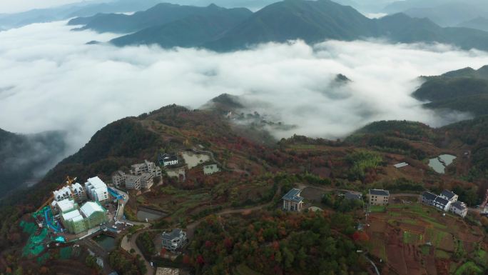 东阳天山云海云雾风光4K航拍