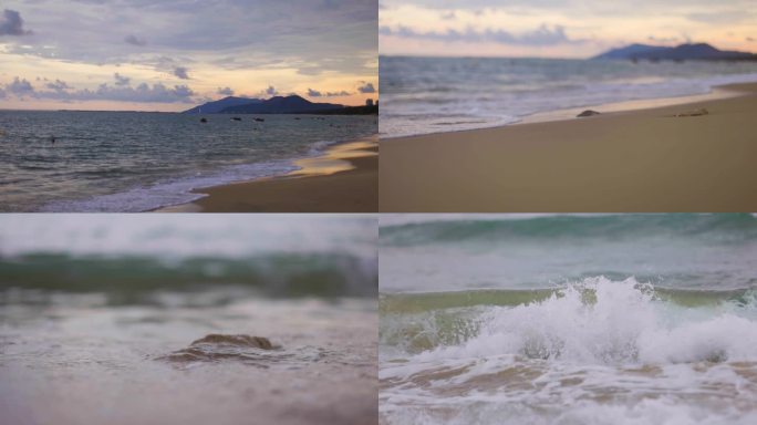 海浪浪花轻涛拍岸