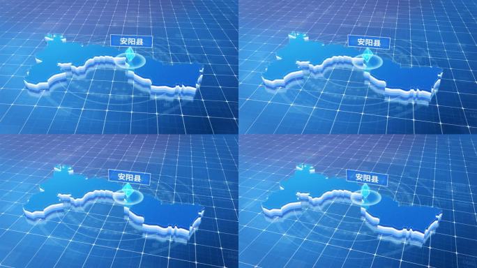 安阳县蓝色科技感定位地图