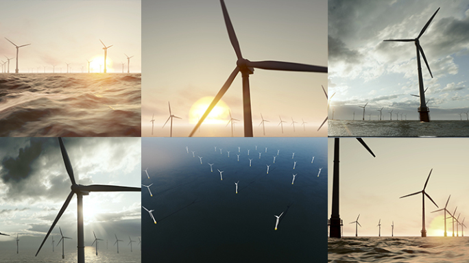 海上风力发电风机风电涡轮风车电力能源保障