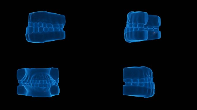蓝色科技线条口腔牙齿透明通道素材
