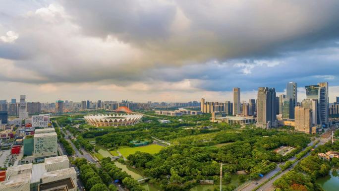 风云变换的佛山新城日落延时