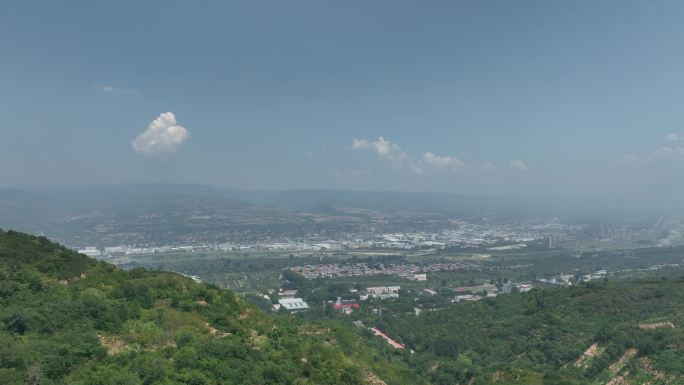 蓝田城市风光县镇发展建设蓝天宣传片素材